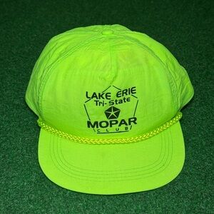 Lake Erie Mo Par Vintage Tri State Neon 80s 90s Car Auto Club Snapback Cap Hat